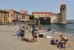 Plaża miejska, w głębi kościół Notre Dame des Anges